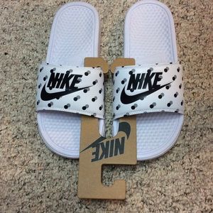 BRAND NEW white Nike slides