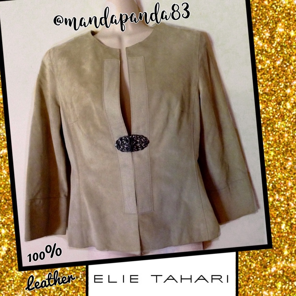 Elie Tahari Leather Blazer