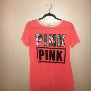 coral VS pink t-shirt