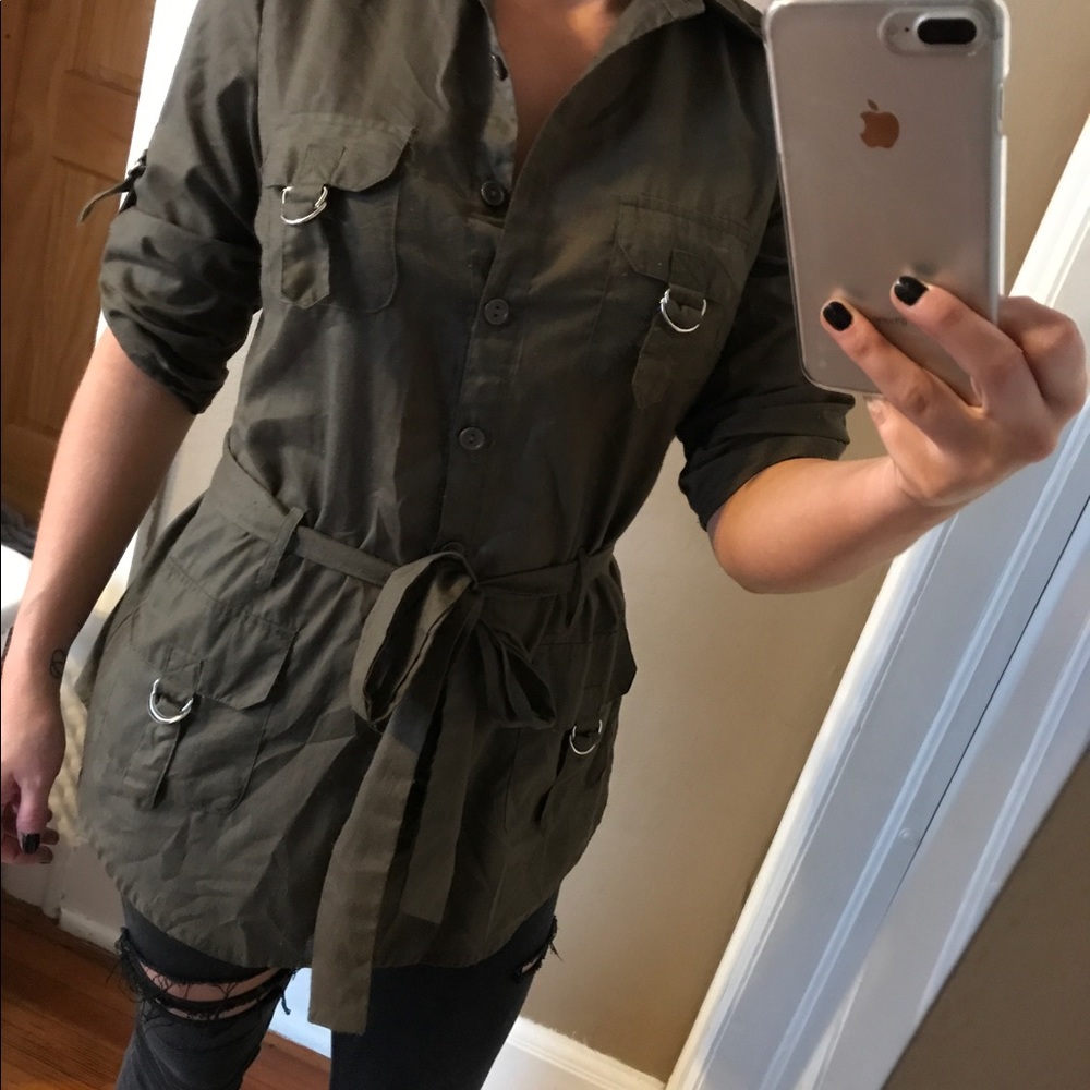 Army Green Button Up