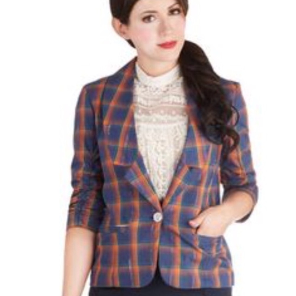 Modcloth plaid blazer