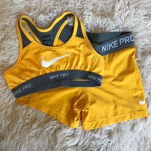 YS Bra YM bottoms Nike Pro Compression set