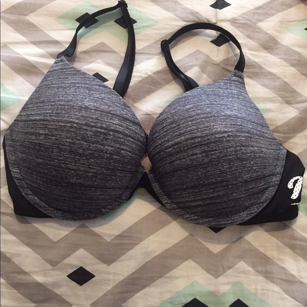Black and grey Victoria's Secret PINK bra