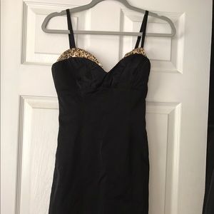 Guess dress black with cheetah trim