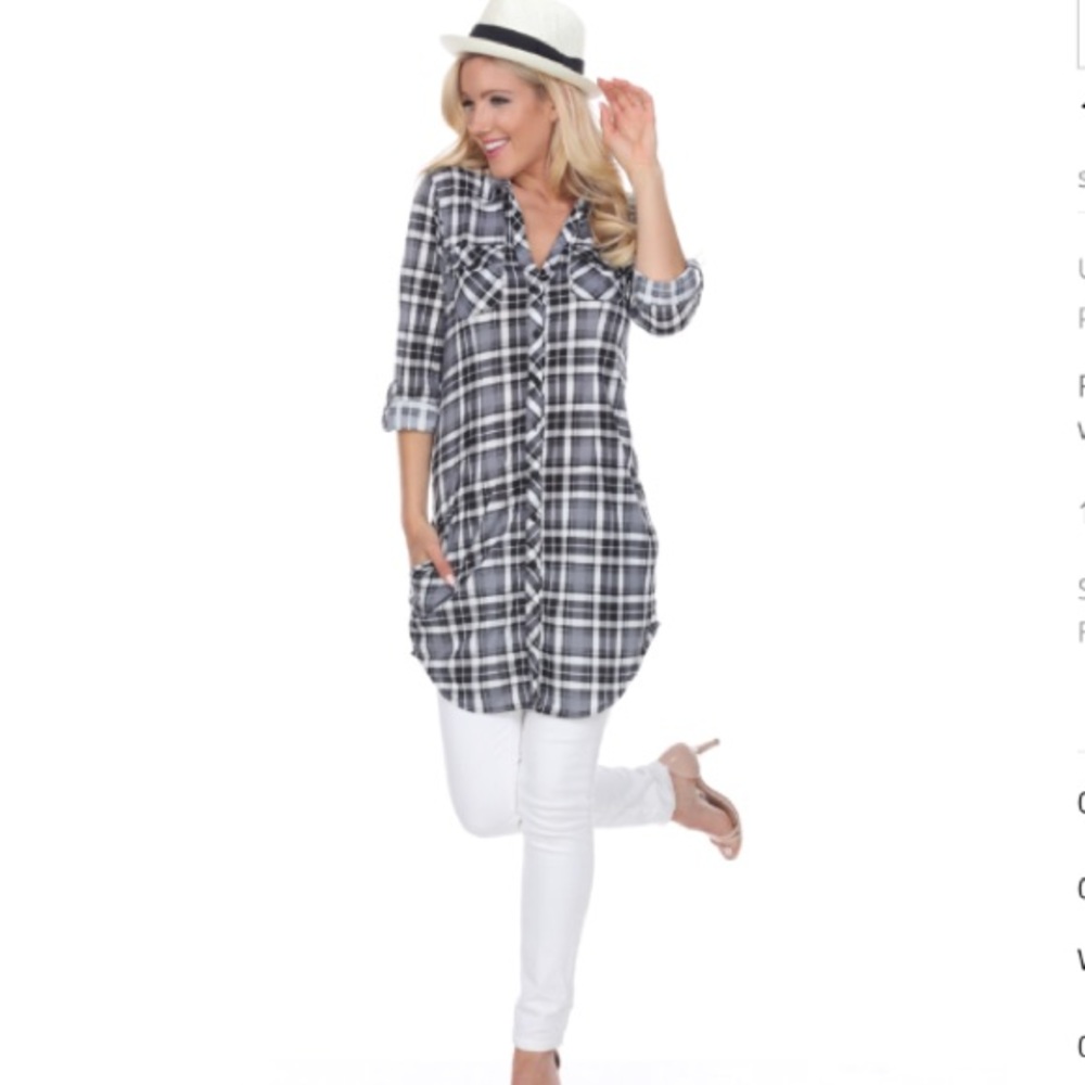 Plaid Shirt Dress - Picture 2 of 5