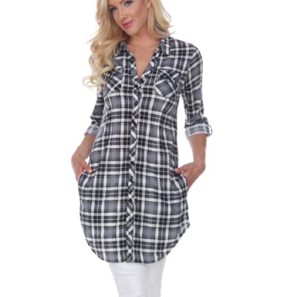 Plaid Shirt Dress - Picture 3 of 5