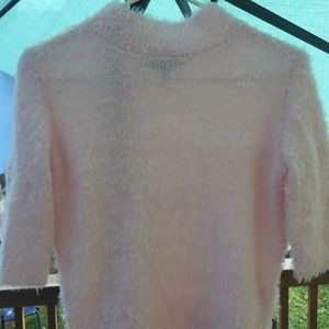 Pink Fuzzy Mock Neck Sweater