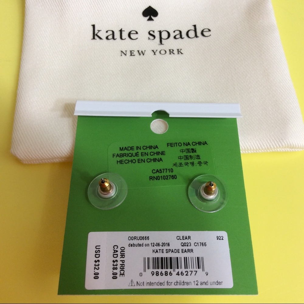Kate Spade Clear Gumdrop Stud Earrings - Picture 4 of 6