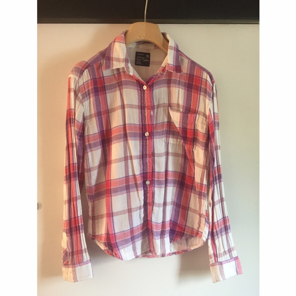 American eagle boyfriend fit flannel shirt