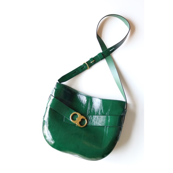 Tory Burch Patent Green Gemini Link Purse - Picture 2 of 3