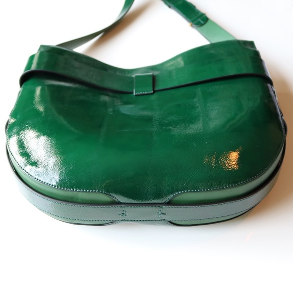 Tory Burch Patent Green Gemini Link Purse - Picture 3 of 3
