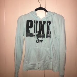 baby blue pink zip up