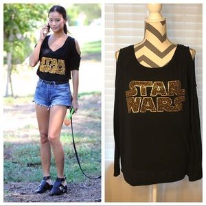 Rock & Republic STAR WARS Cold Shoulder Top, L