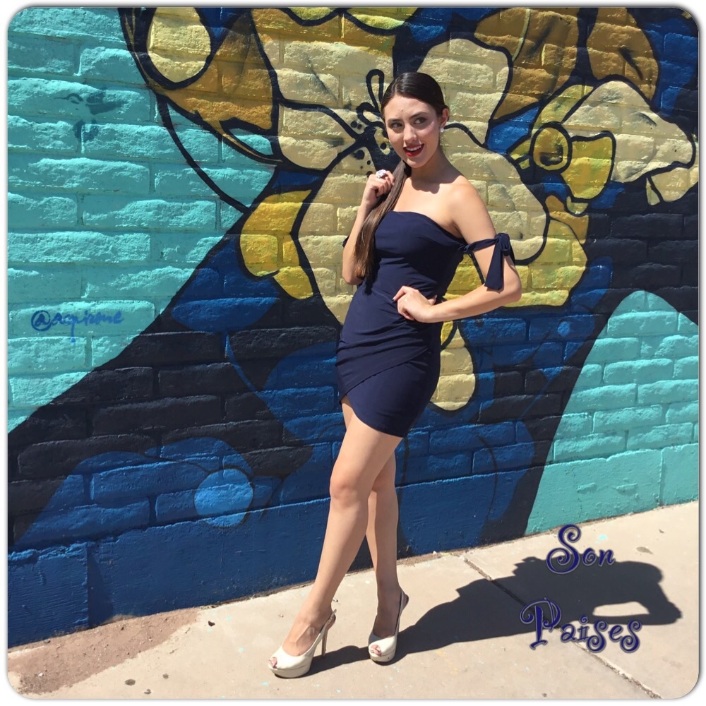 Mini Dress Navy Blue-LAST ONE - Picture 3 of 7