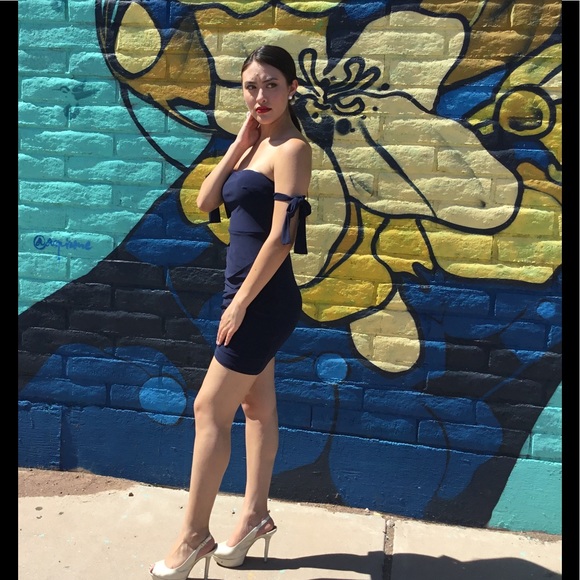 Mini Dress Navy Blue-LAST ONE - Picture 5 of 7