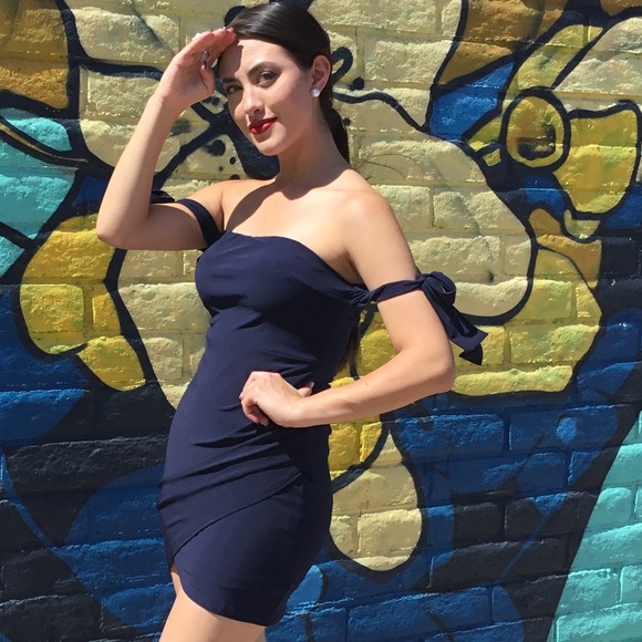 Mini Dress Navy Blue-LAST ONE - Picture 2 of 7