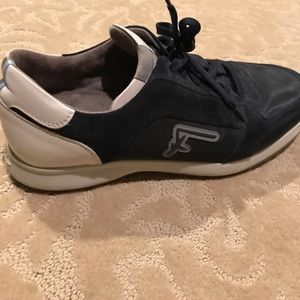 Men's Ferragamo Blue Suede Sneaker size 10 1/2 EE