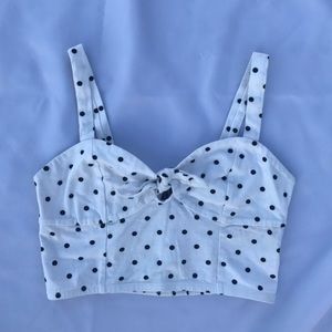 💋White Polka Dot Crop Top 💋