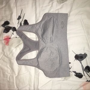 Women's grey sports bra