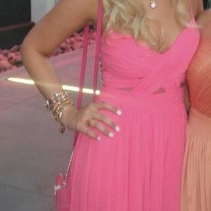 Pink cut out formal dress
