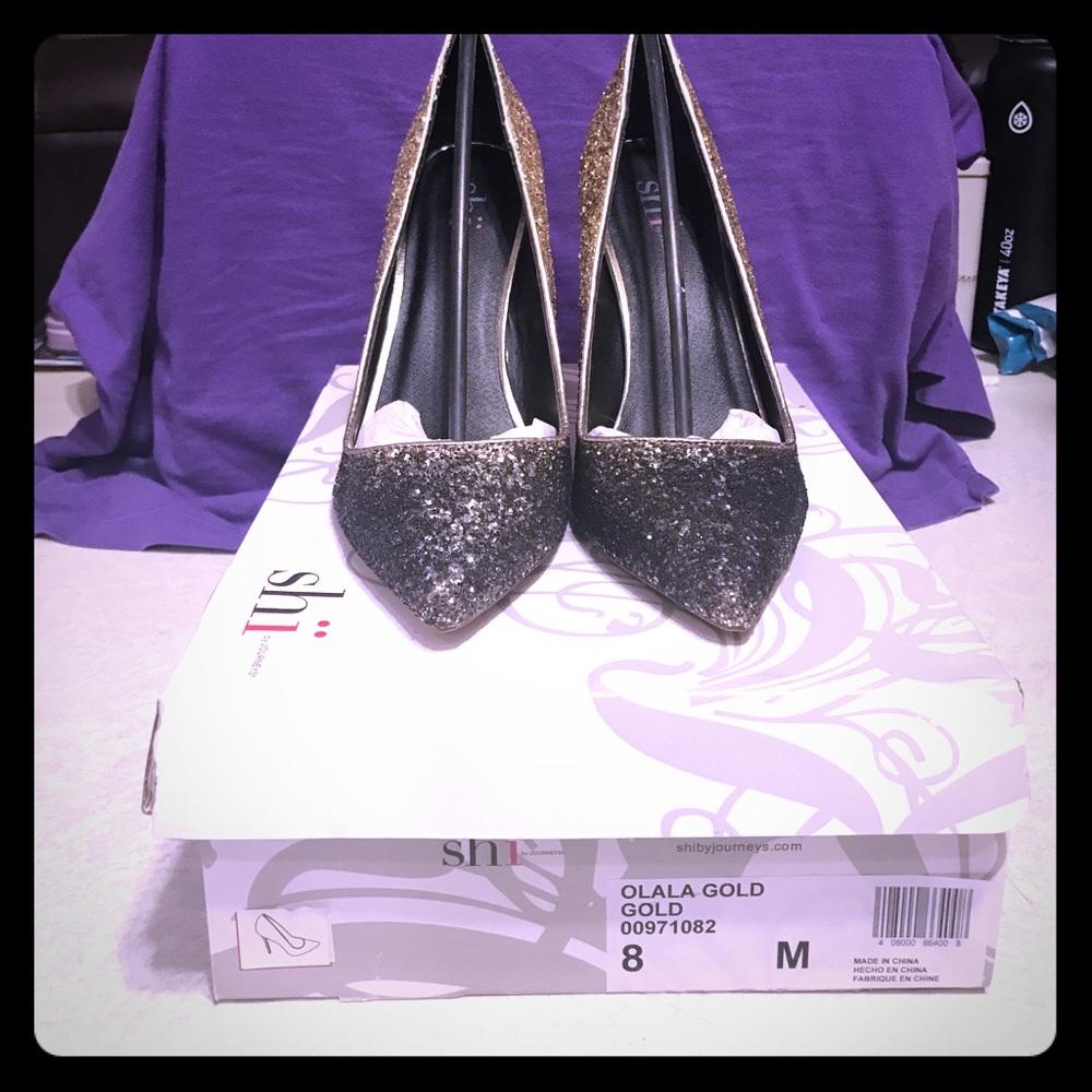Shi Olala gold high heels