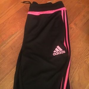 hot pink stripe adidas pants