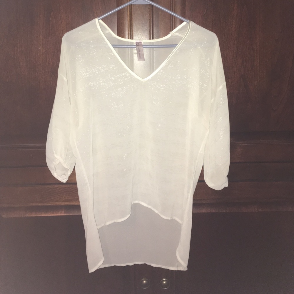 ❌sold❌ Shimmer sheer Francesca's top