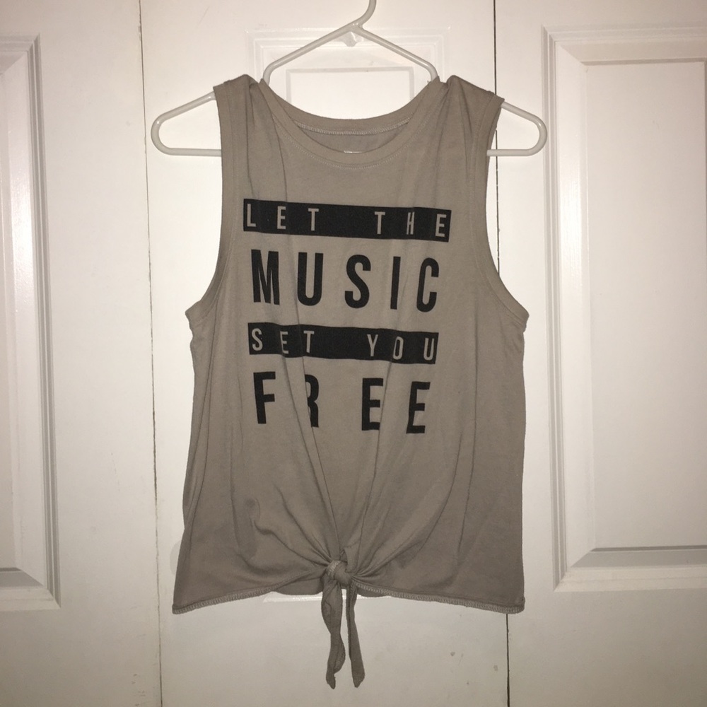 Gray tied muscle tank