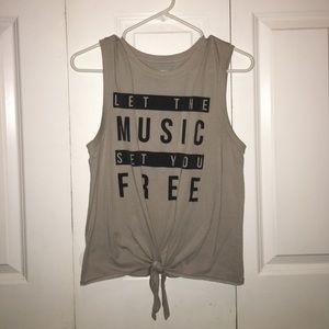 Gray tied muscle tank