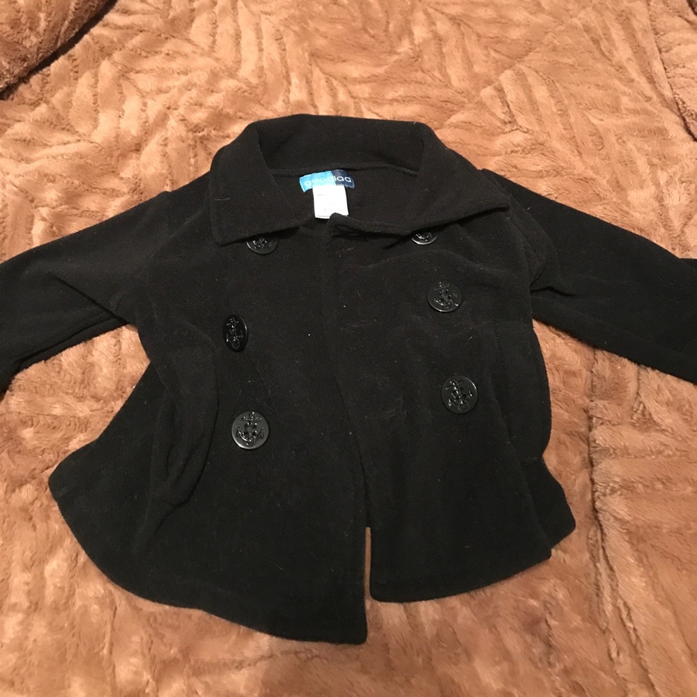Boys nautical peacoat black
