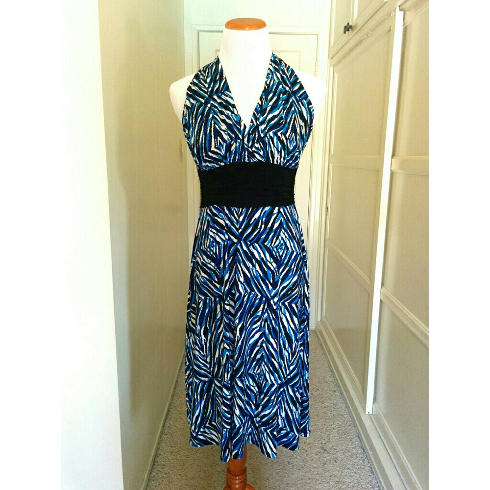 Evan Picone Halter Midi Summer Dress