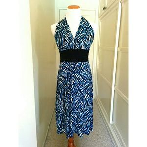 Evan Picone Halter Midi Summer Dress