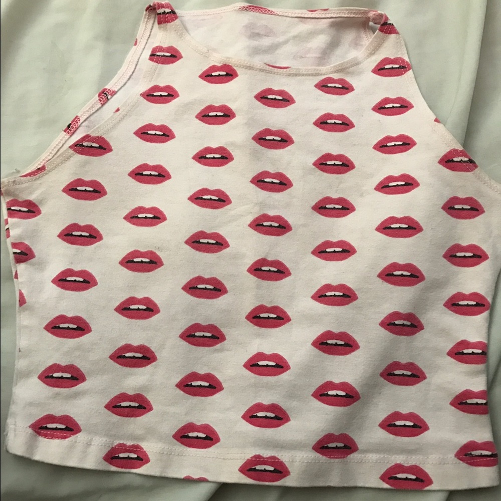 American Apparel Lips Crop Top