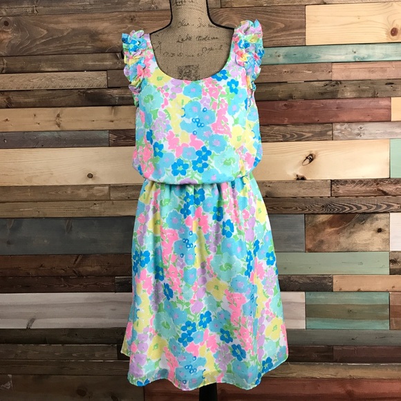 Lilly Pulitzer Dresses & Skirts - Lilly Pulitzer Neon Floral Danna Dress Spring L