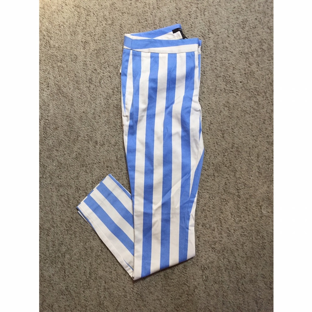 NEVER WORN Blue and white stripe pants