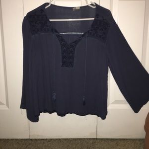 Blue boho long sleeve