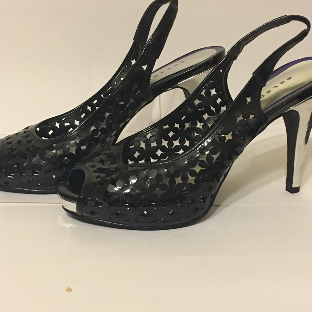 Stilettos  high heel shoes black flower
