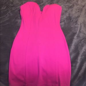 strapless hot pink dress