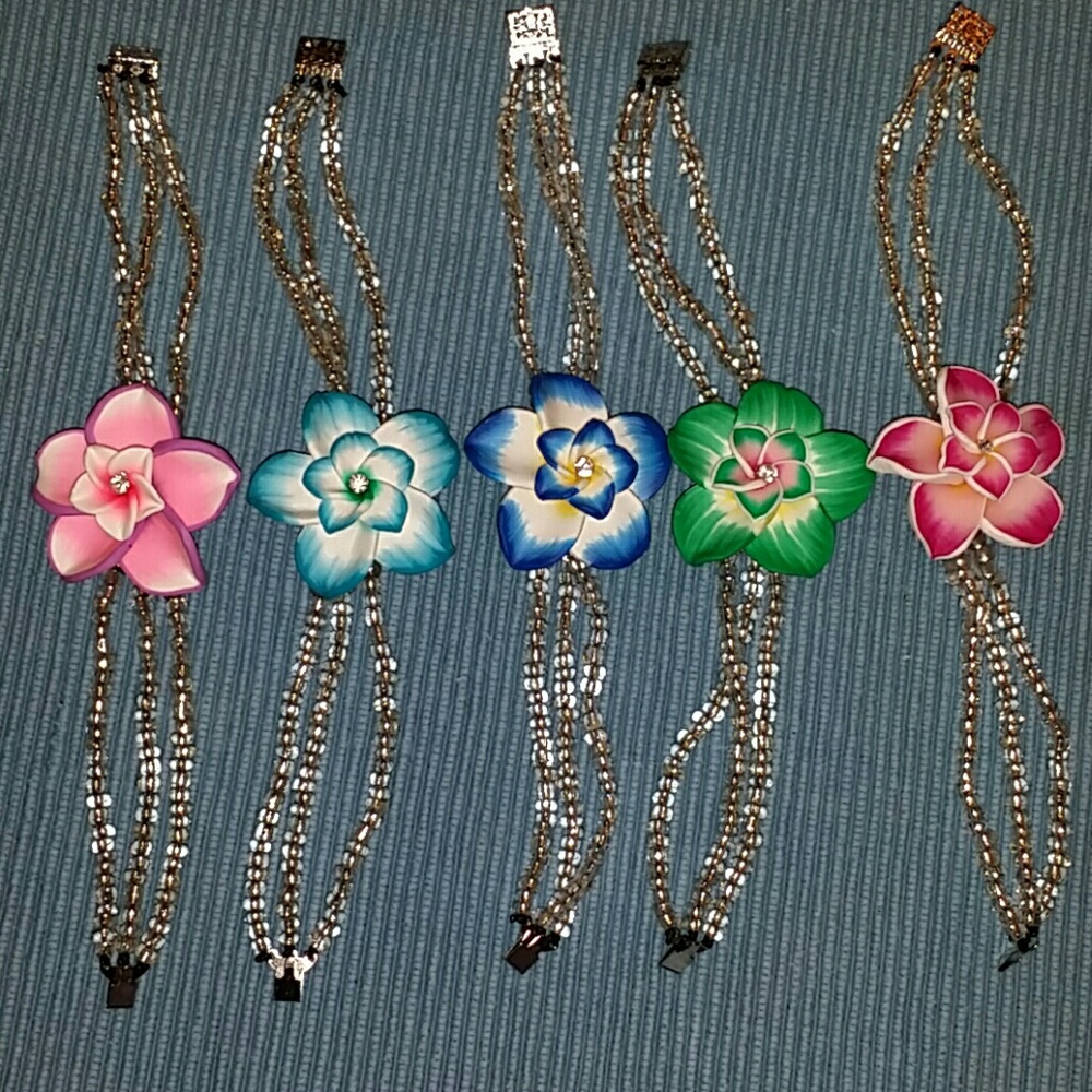 SOLD SOLD Flower & Bead Bracelets Set of 7