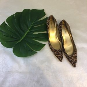 Marc Fisher Leopard Pointed Toe Low Wedge