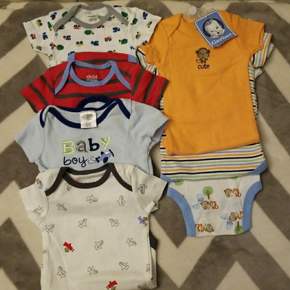 3-6 month short sleeve onesies