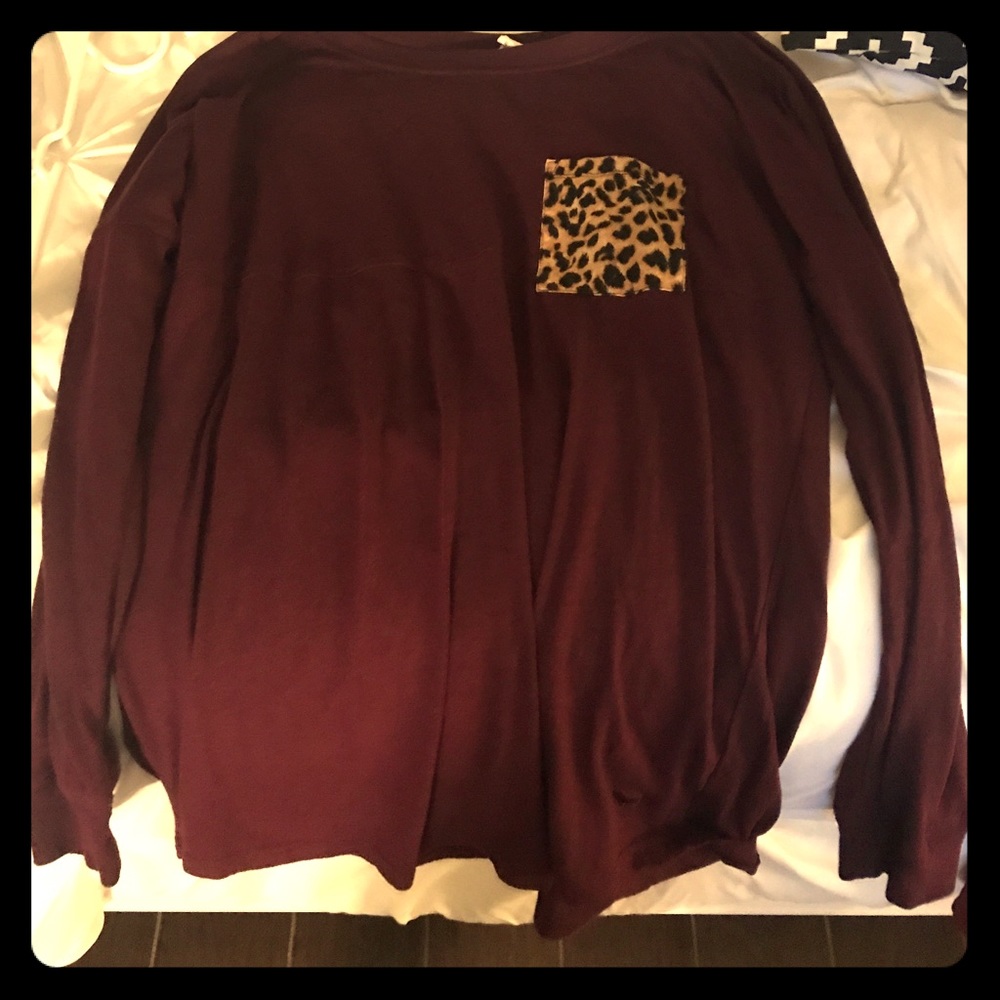 Long sleeve maroon shirt