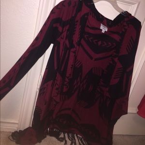 Red and black sweater