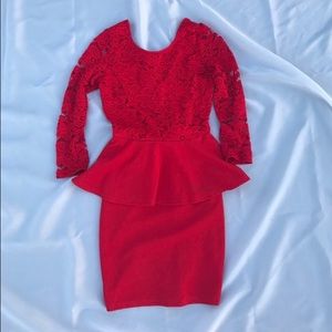 ❗️Red Lace Body Con Dress ❗️