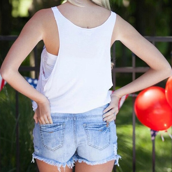 ✨Stars & Stripes Sexy Crop Top Tank✨ - Picture 3 of 6