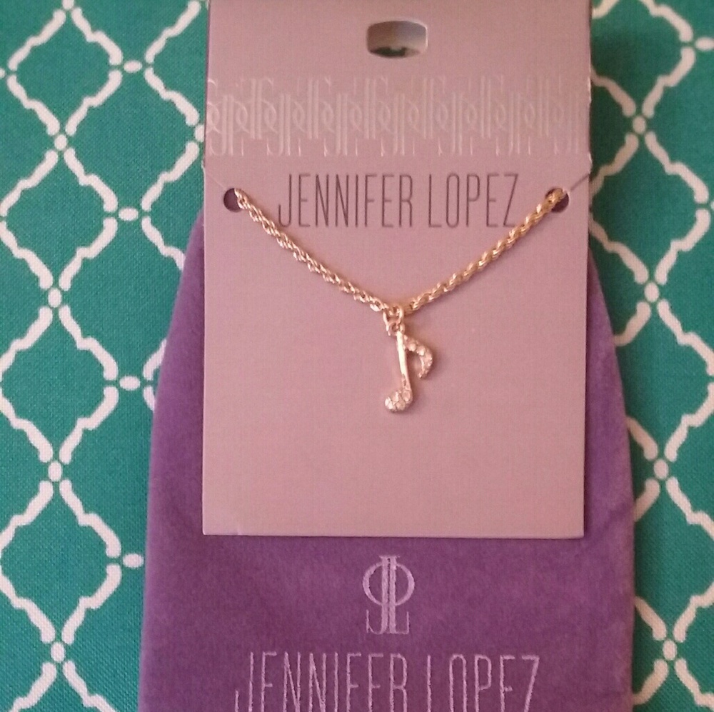 JLo Music Note Necklace NWT gold tone
