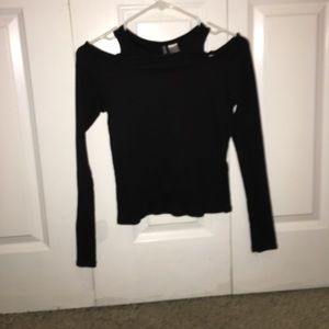 Black cold shoulder long sleeve
