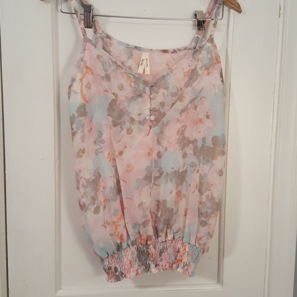 Sheer pastel flower tank