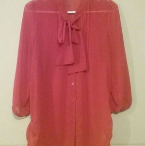 F21 Red Shirt with neck tie