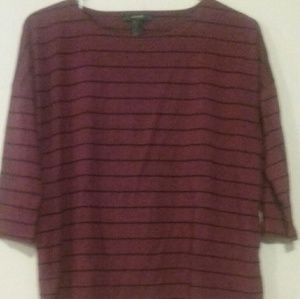 F21 Maroon Shirt with Black Stripes